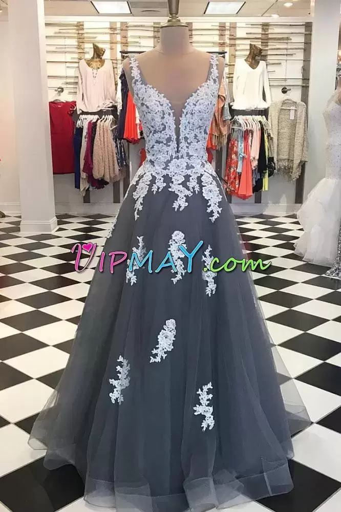 grey homecoming dress,silver grey mother of the bride dress,deep v neck homecoming dress,affordable formal dress online,