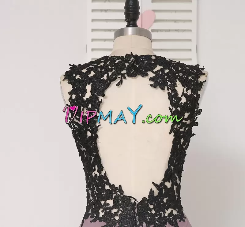 Classical Black Lace Up Sweetheart Beading and Lace Prom Dress Satin Sleeveless Sweep Train