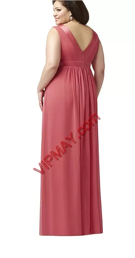 Chiffon Sleeveless Floor Length Prom Party Dress and Belt