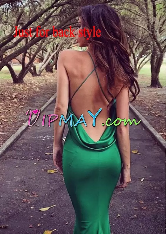 Decent Green Homecoming Dress Online Satin Sweep Train Sleeveless Ruching