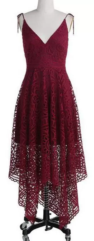 Flirting Lace Sleeveless High Low and Ruching Prom Dress