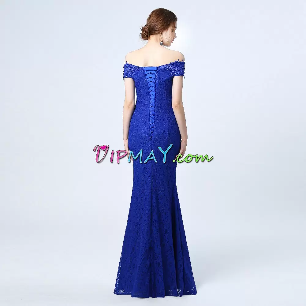 royal blue long homecoming dress,