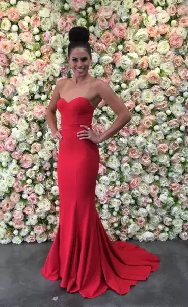 Hot Selling Red Sleeveless Ruching Lace Up Prom Gown Sweetheart