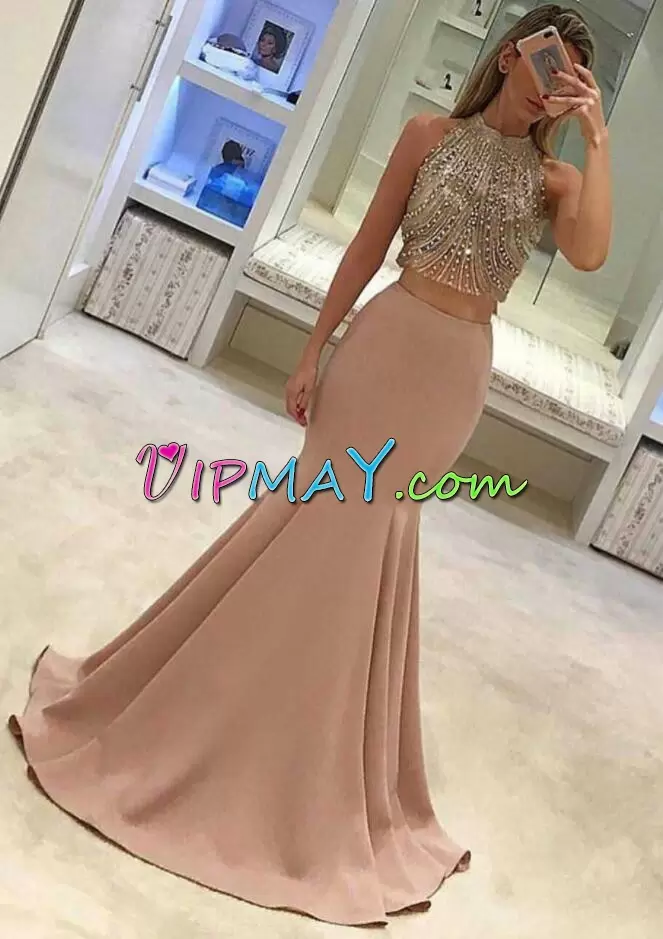 Admirable Sleeveless Scoop Beading Zipper Homecoming Dress