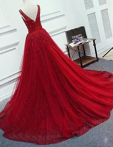 Extravagant Brush Train A-line Homecoming Dress Wine Red Scoop Tulle Sleeveless Zipper