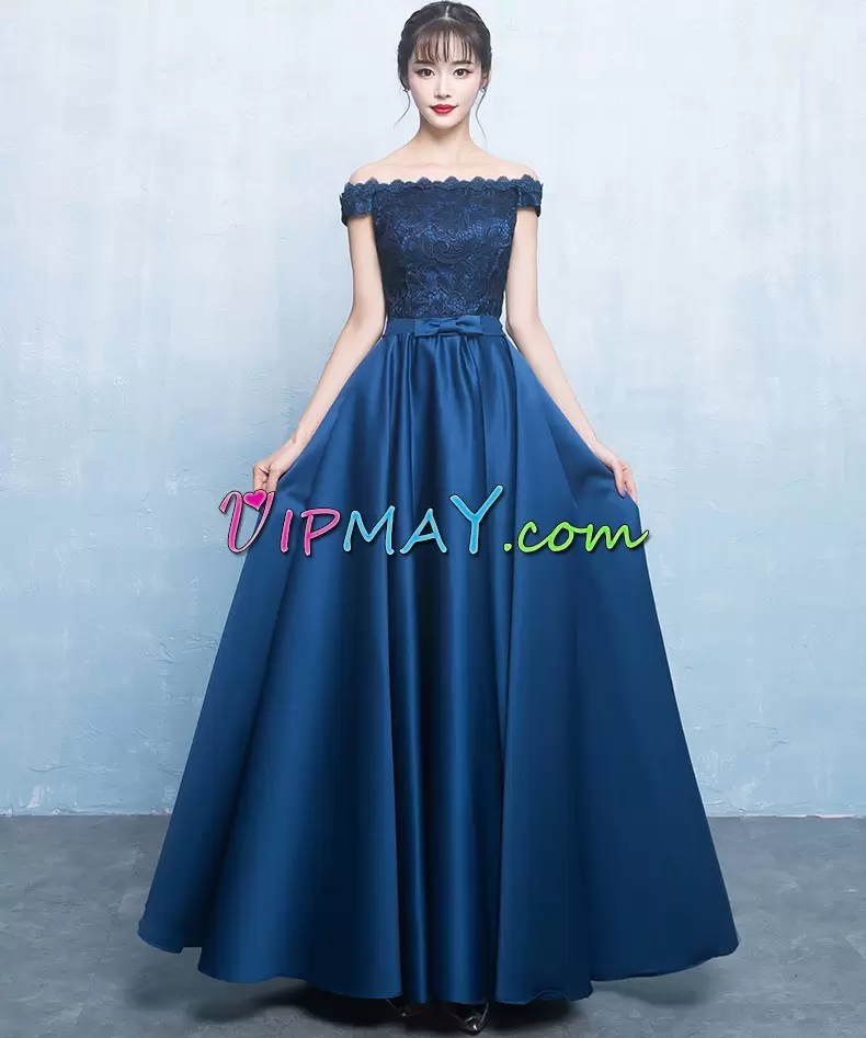 A-line Prom Dress Blue Sweetheart Taffeta Sleeveless Floor Length Lace Up