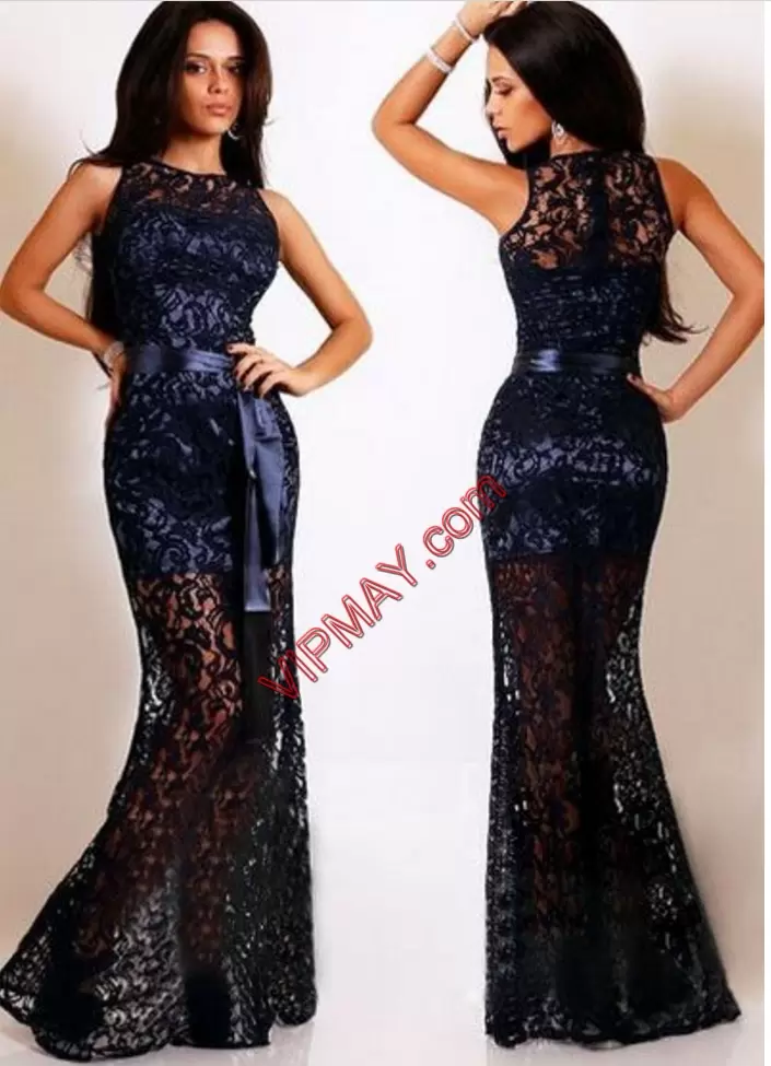 Black Empire Sweetheart Sleeveless Satin Floor Length Sweep Train Lace Up Beading and Lace Prom Dresses