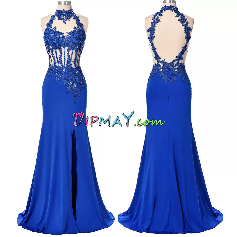 royal blue long homecoming dress,