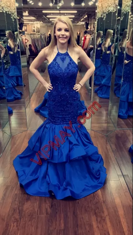 royal blue long homecoming dress,