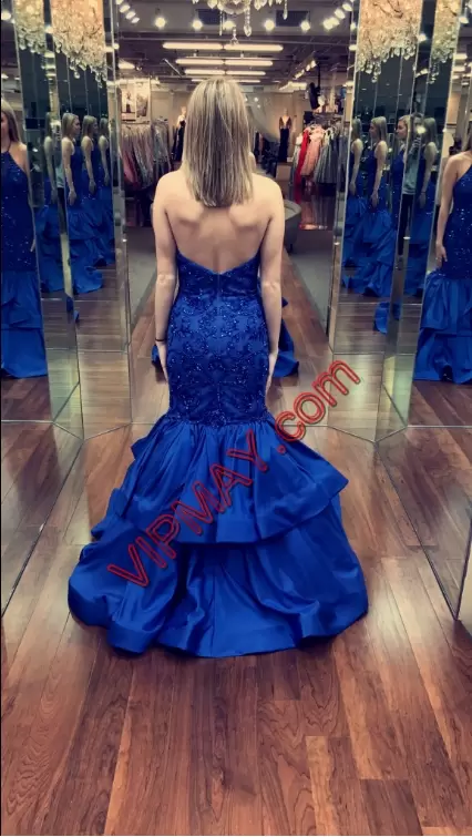 royal blue long homecoming dress,