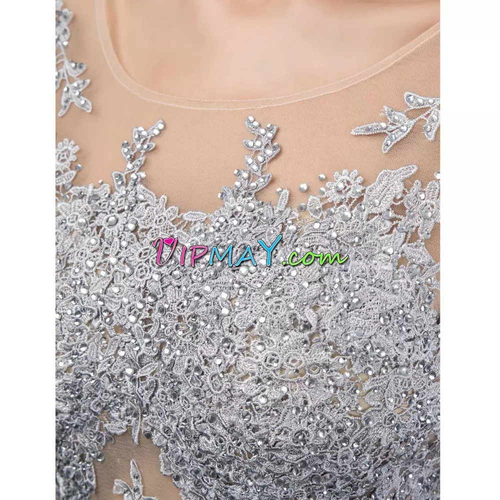 White Sleeveless Beading and Appliques and Ruching Floor Length Prom Party Dress