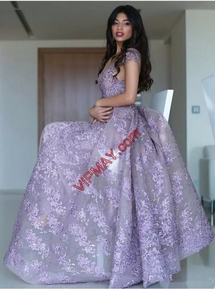 lavender prom dress,full length lace prom dress,vintage lace prom dress,lace train prom dress,lace prom dress,detachable train prom dress,prom dress with detachable trains,