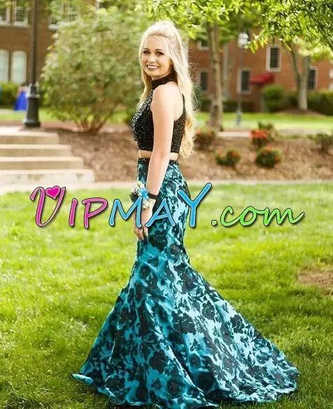 Exquisite Green Zipper Prom Party Dress Pattern Sleeveless Floor Length