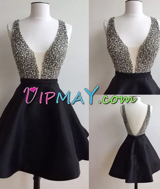 Artistic Beading Homecoming Gowns Black Prom Dress