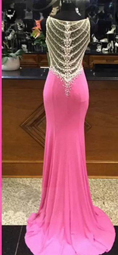 Pink Sleeveless Chiffon Sweep Train Zipper Homecoming Dress for Prom and Party