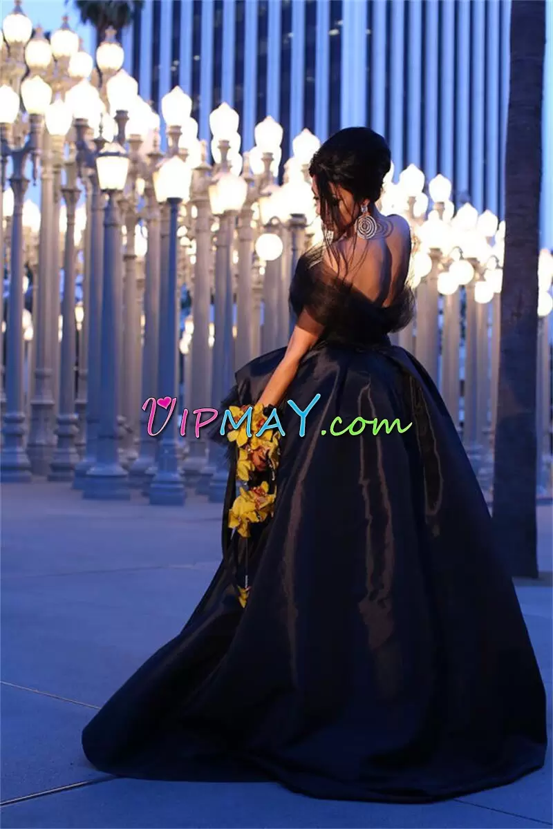 High Low Ball Gowns Sleeveless Black Junior Homecoming Dress Sweep Train Lace Up