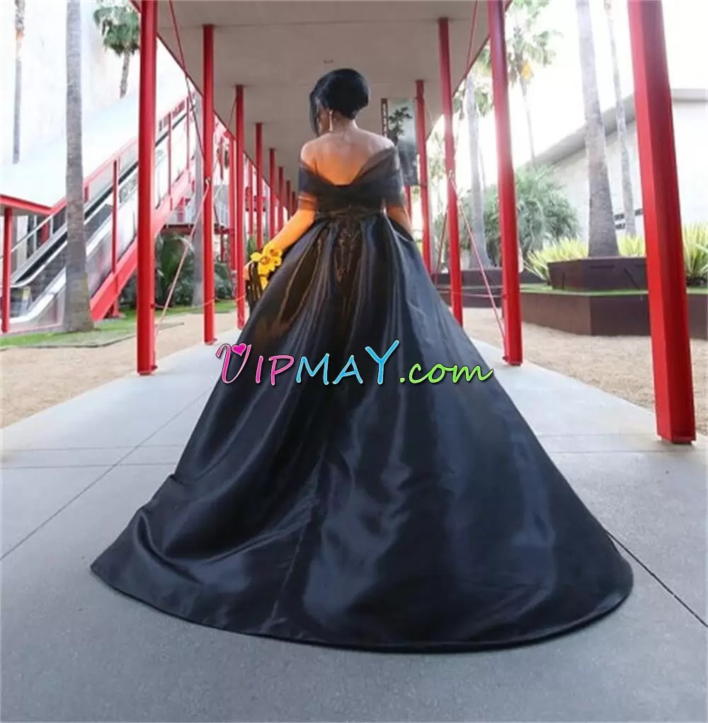 High Low Ball Gowns Sleeveless Black Junior Homecoming Dress Sweep Train Lace Up