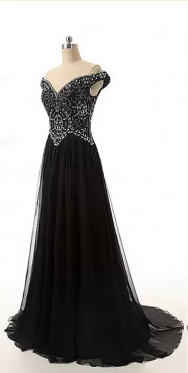 Black Off The Shoulder Neckline Beading Homecoming Dress Sleeveless Zipper