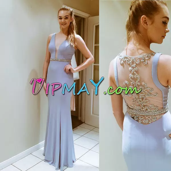 Excellent Sleeveless Floor Length Hoco Dress and Beading