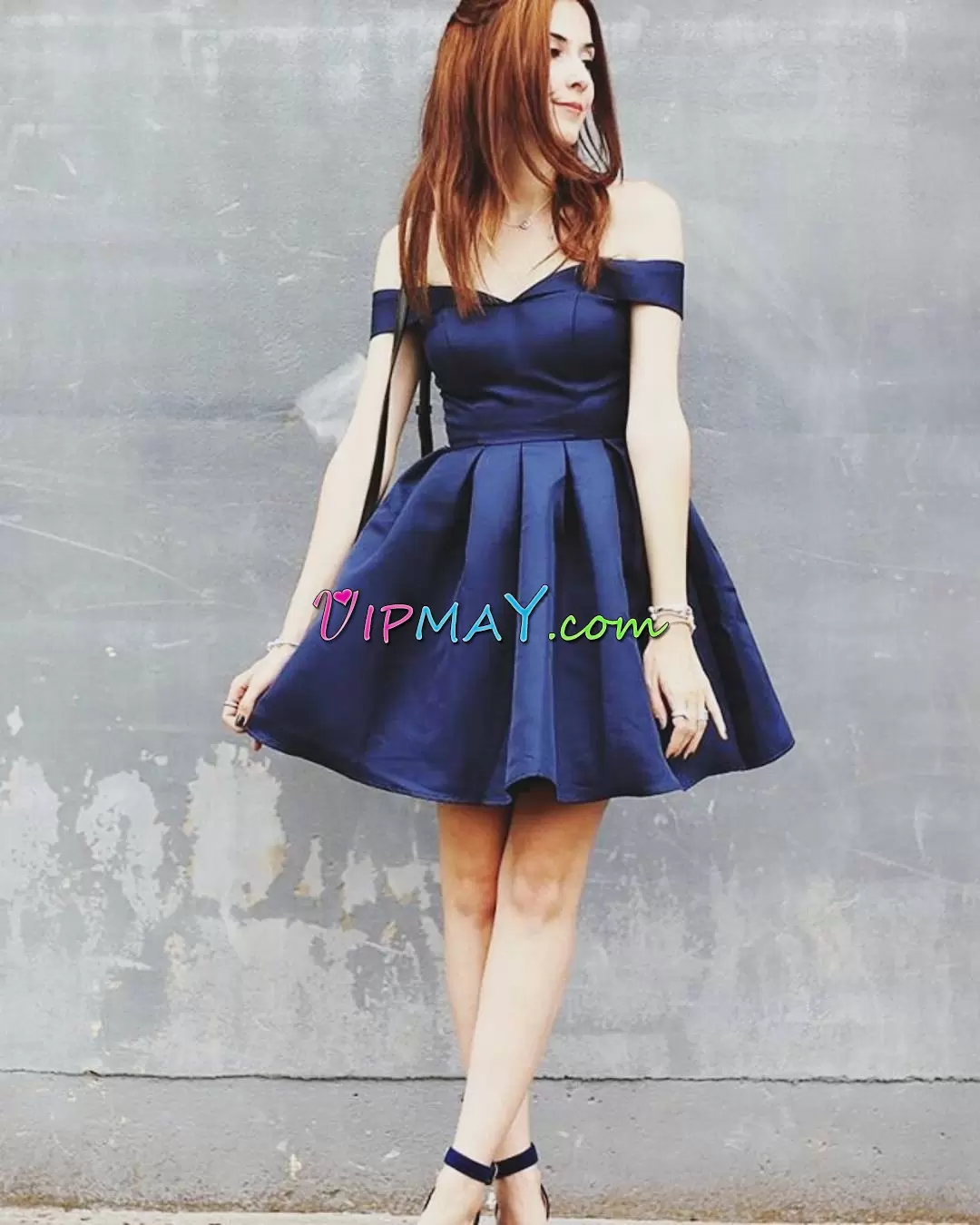 Adorable Navy Blue A-line Ruching Homecoming Party Dress Satin Sleeveless Mini Length