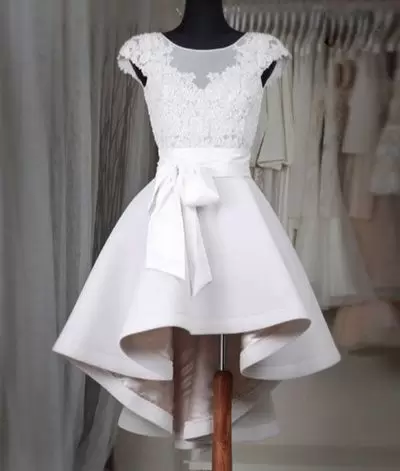 Custom Fit Mini Length Homecoming Gowns White for Prom and Party and Military Ball with Lace