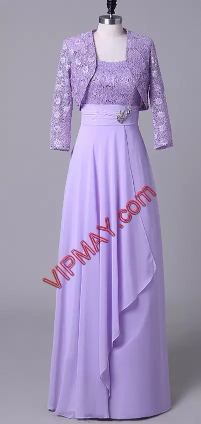 Clearance Lavender Scoop Zipper Beading and Lace Long Sleeves
