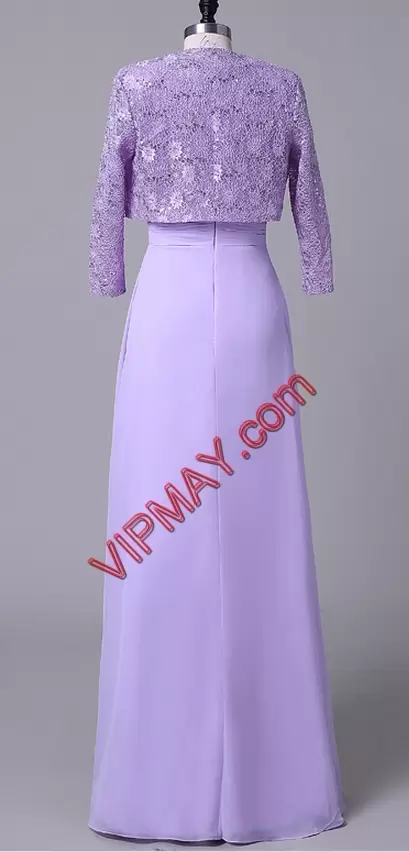Clearance Lavender Scoop Zipper Beading and Lace Long Sleeves