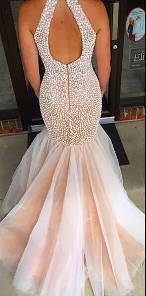 Red and Champagne Sleeveless Beading Floor Length Prom Gown