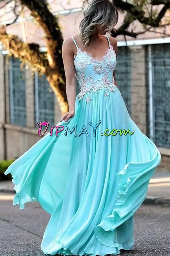 Blue Sleeveless Chiffon Lace Up Junior Homecoming Dress for Prom and Party