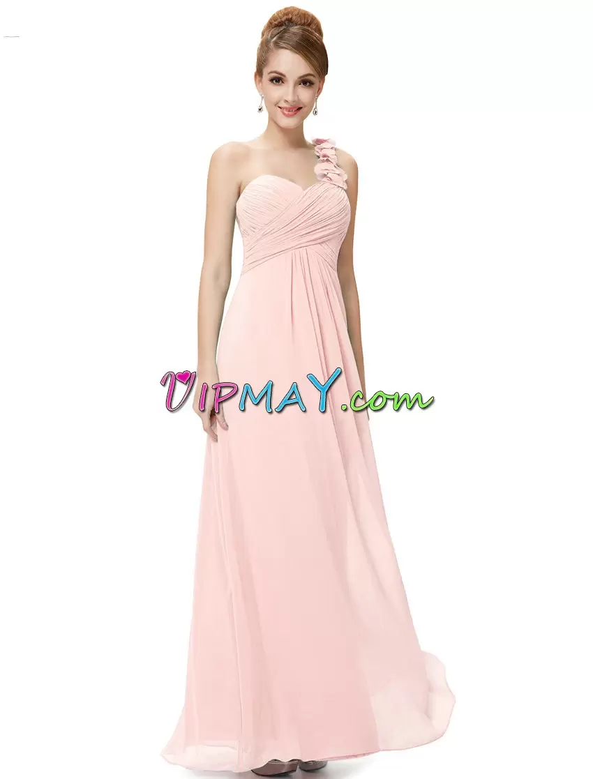 Admirable Pink Sleeveless Chiffon Prom Party Dress for Prom