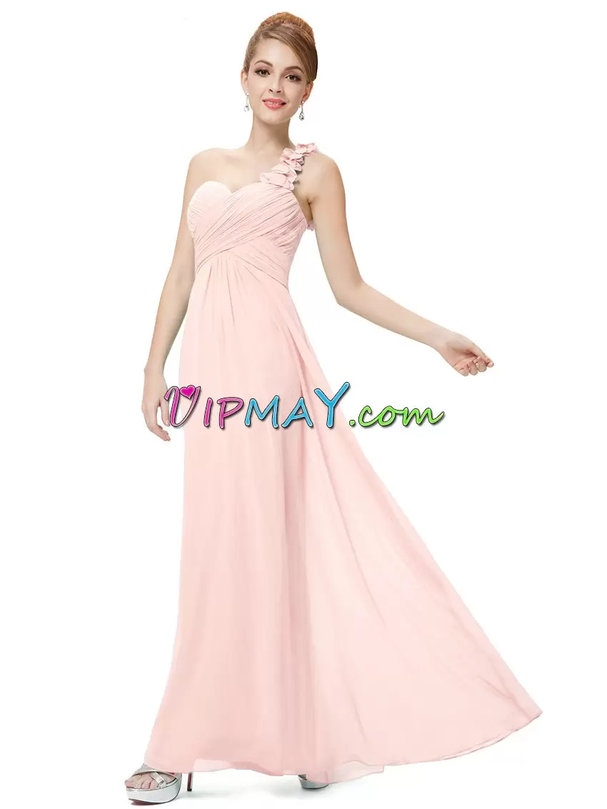 Admirable Pink Sleeveless Chiffon Prom Party Dress for Prom