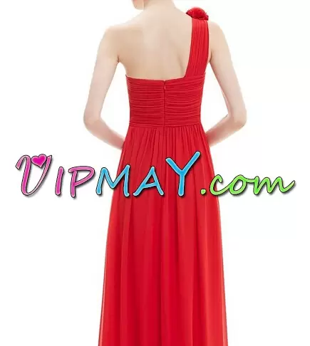 Sleeveless Floor Length Beading and Lace Lace Up Junior Homecoming Dress with Red Sweep Train