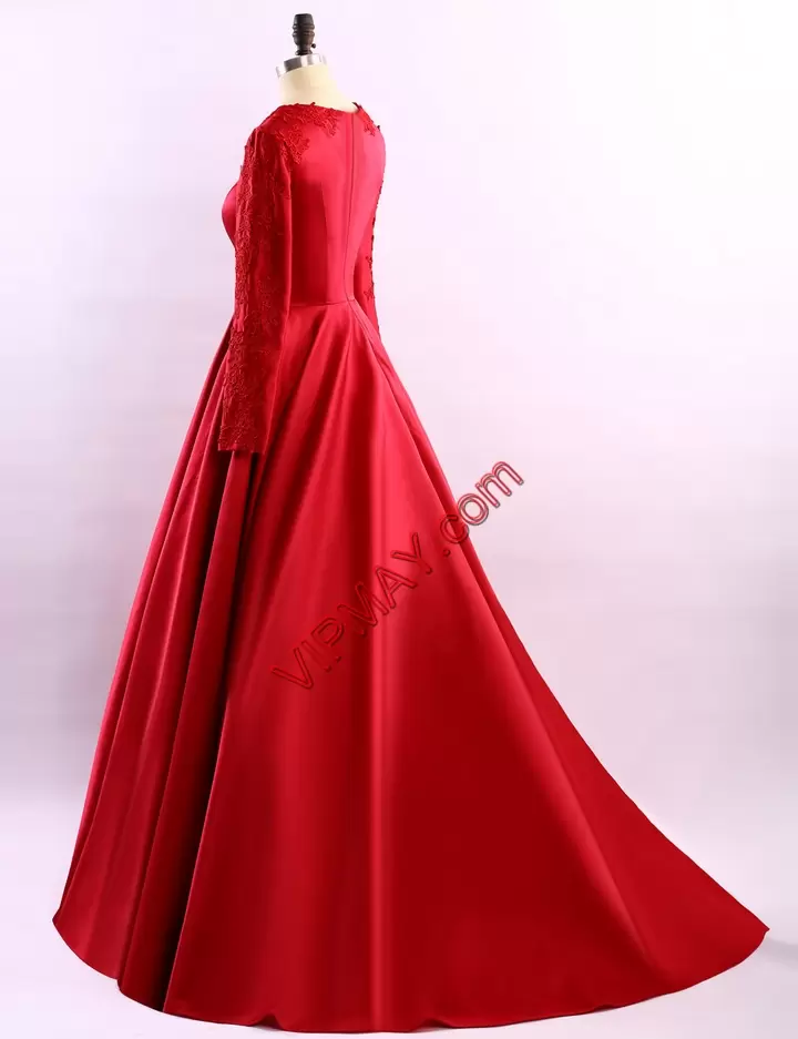 Custom Designed Red Long Sleeves Sweep Train Ruching Junior Homecoming Dress