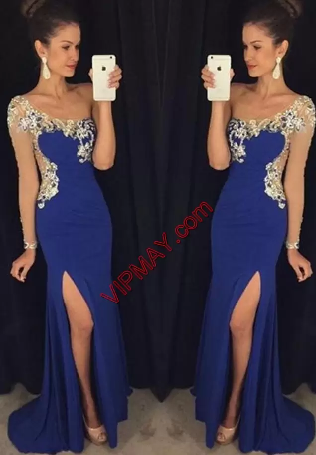 Scoop Cap Sleeves Chiffon Prom Dresses Beading Sweep Train Lace Up