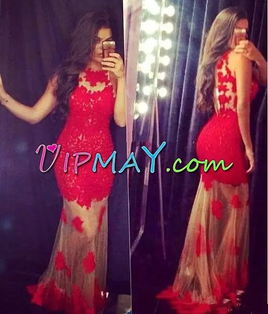 Amazing Sleeveless Sweetheart Sweep Train Lace Up Floor Length Beading and Lace Prom Dress Sweetheart