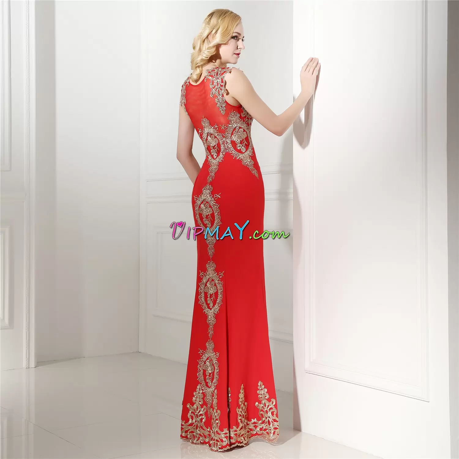 Spectacular Red Scoop Neckline Appliques Homecoming Dress Sleeveless Side Zipper