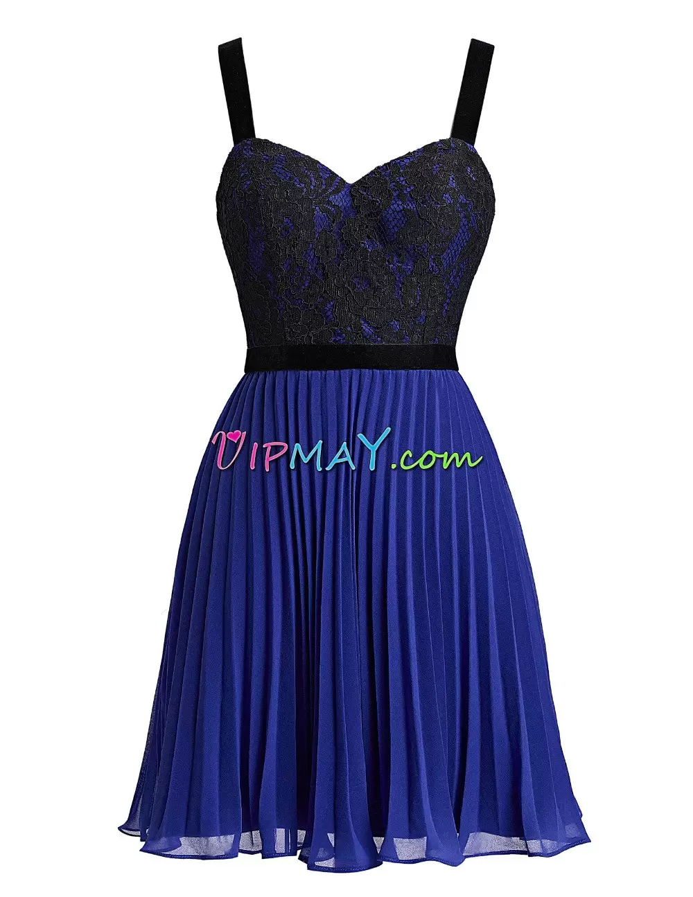 Perfect Blue Sleeveless Floor Length Beading and Lace Prom Gown Spaghetti Straps