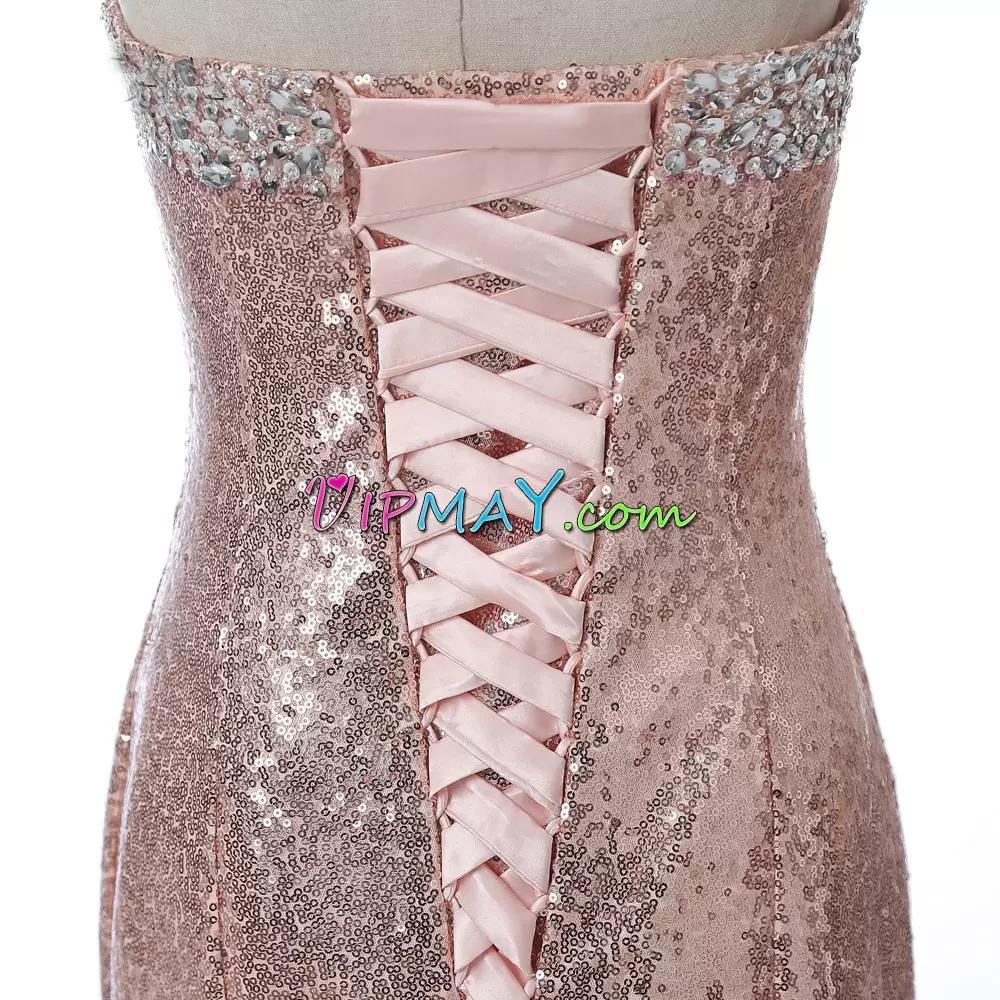 Sweetheart Sleeveless Tulle and Sequined Prom Dress Sequins Lace Up