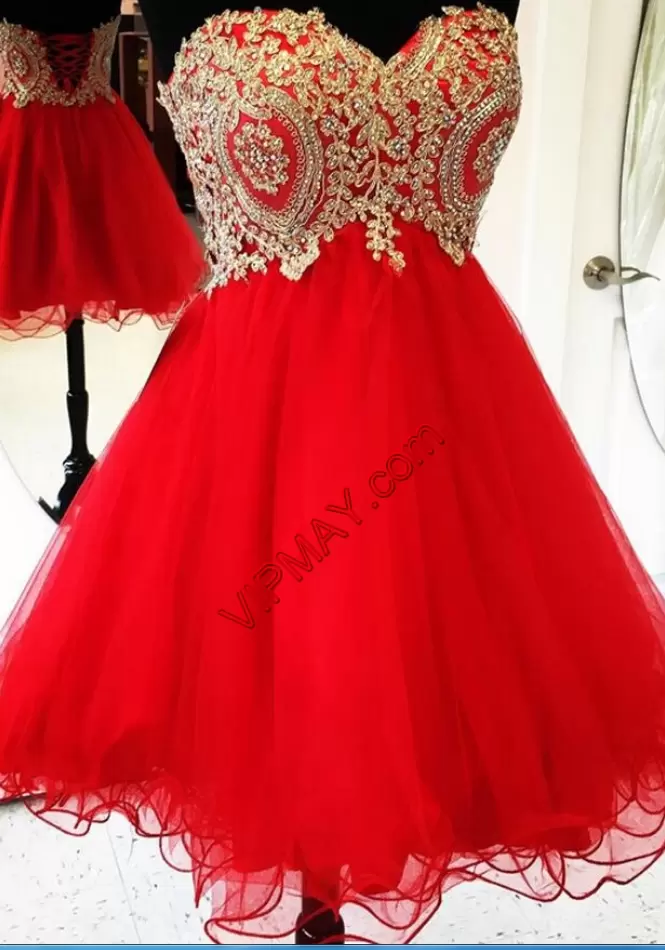 Customized Sleeveless Sweetheart Beading Homecoming Party Dress