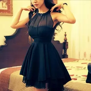 Decent Black Empire Chiffon Scoop Sleeveless Ruching High Low Homecoming Dress Online