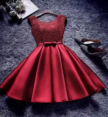 Mini Length Burgundy Dress for Prom Scoop Sleeveless Lace Up