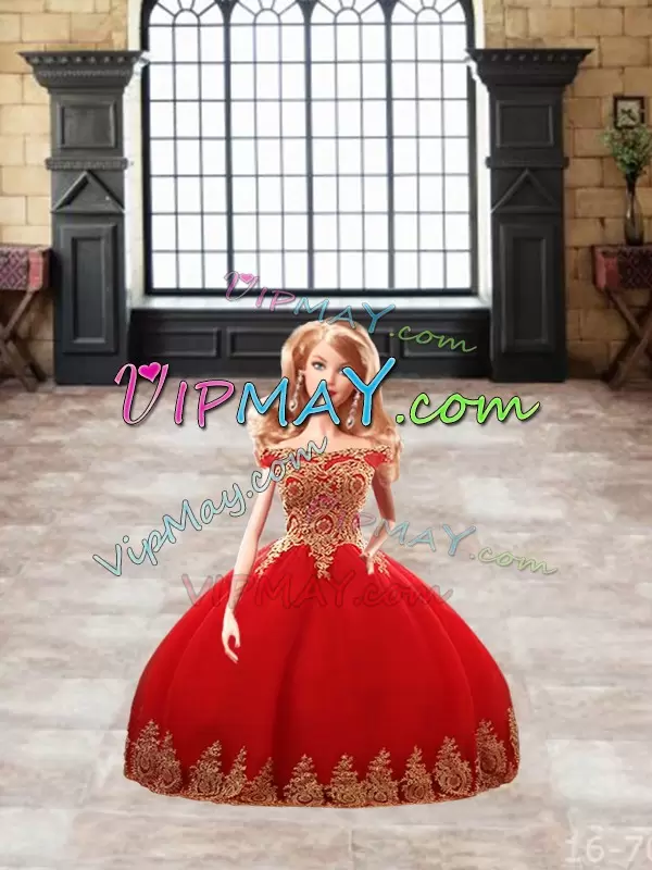 Romantic Red Sleeveless Beading and Appliques Floor Length 15 Quinceanera Dress