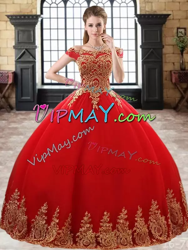 Romantic Red Sleeveless Beading and Appliques Floor Length 15 Quinceanera Dress