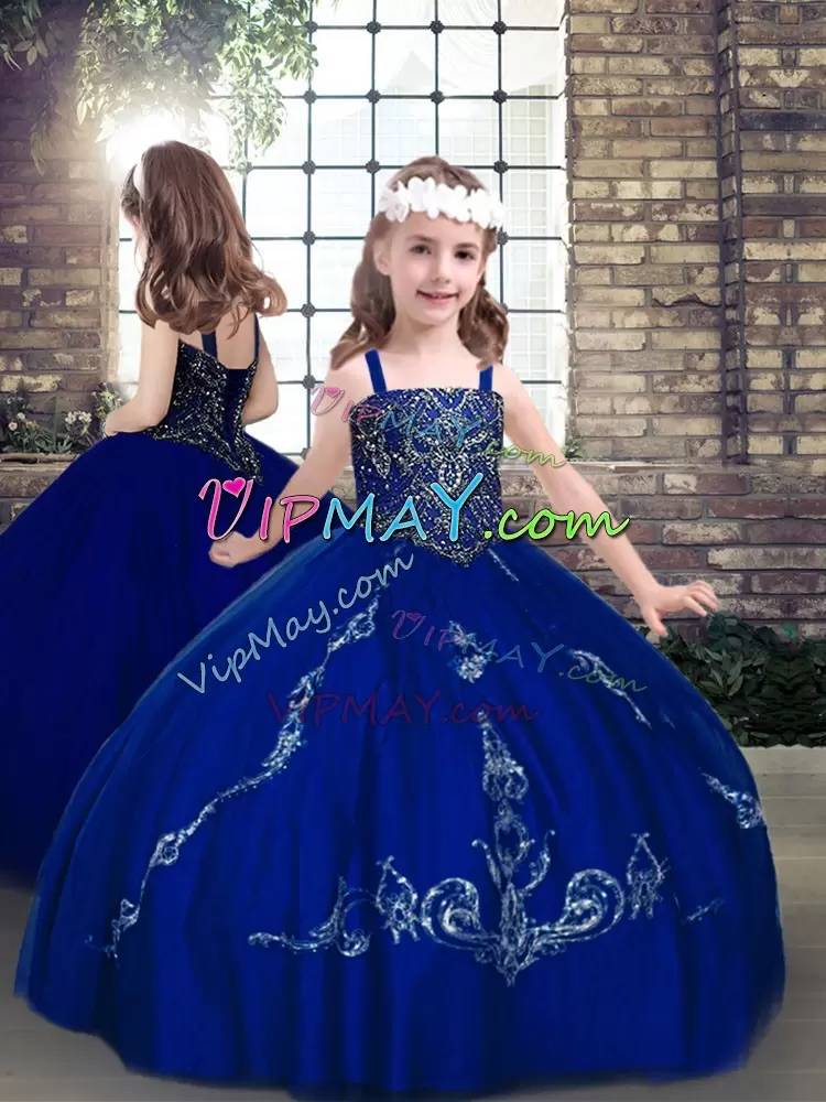 Admirable Royal Blue Sweetheart Neckline Beading and Embroidery Sweet 16 Dress Sleeveless Lace Up