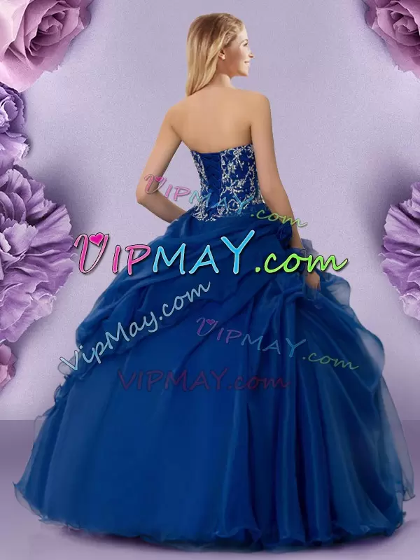 Organza Sleeveless Floor Length Quinceanera Dresses and Beading and Ruffles and Hand Made Flower