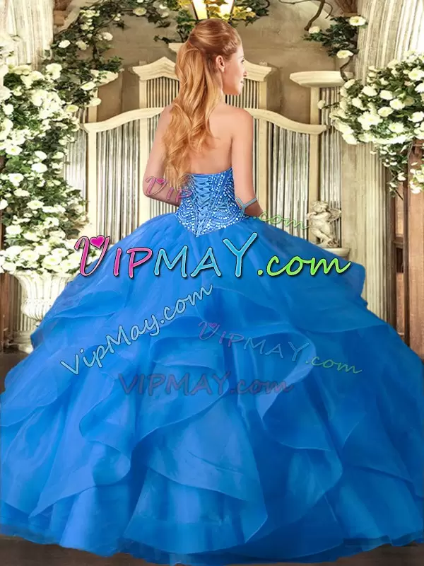 Fashion Sweetheart Sleeveless Lace Up Quinceanera Dresses Hot Pink Tulle Beading and Ruffles