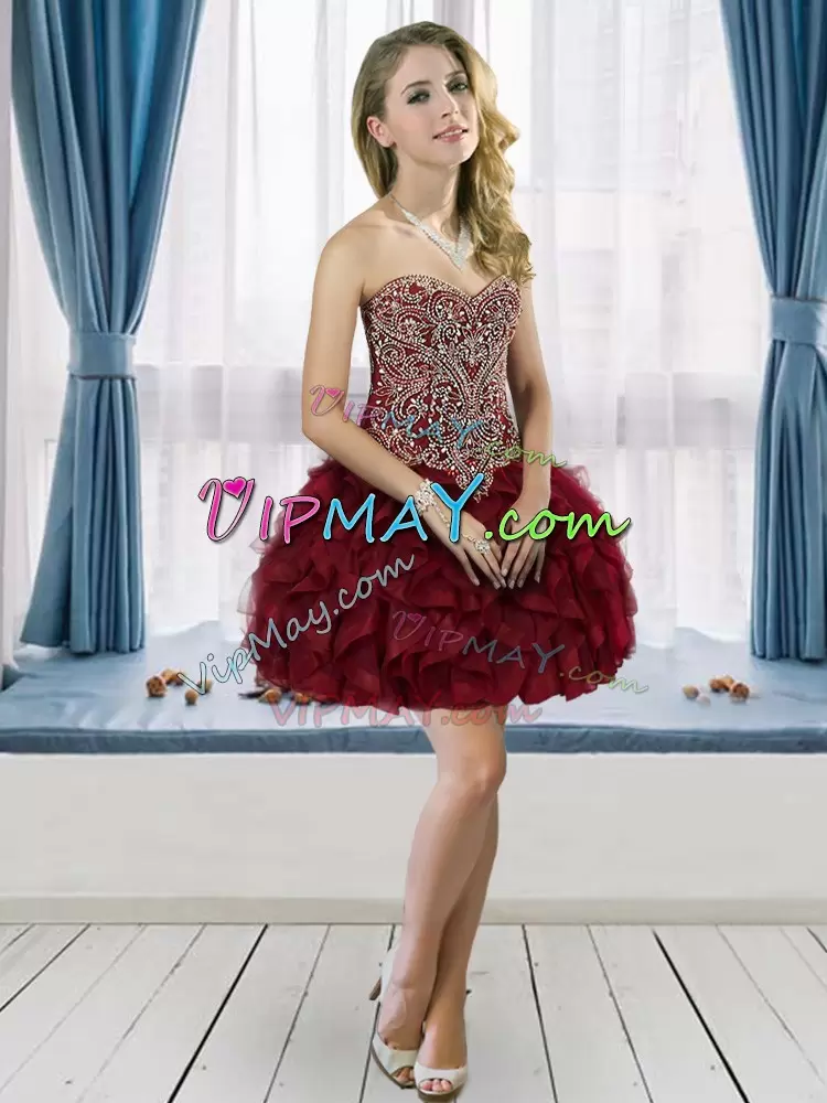 Sleeveless Sweetheart Beading Lace Up 15 Quinceanera Dress