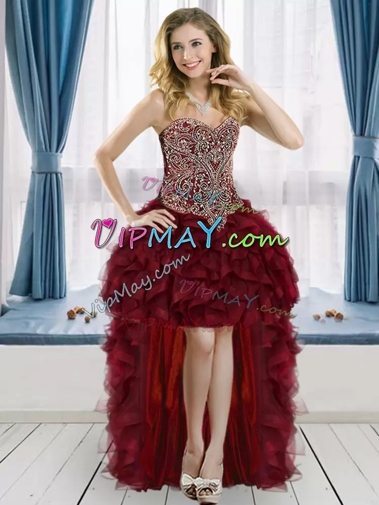 Sleeveless Sweetheart Beading Lace Up 15 Quinceanera Dress