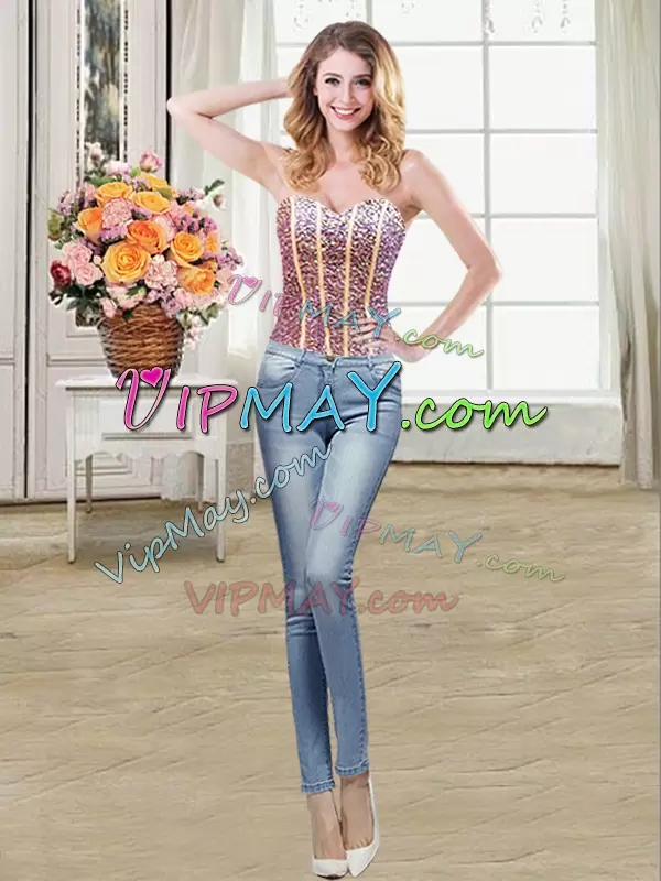 Customized Multi-color Sleeveless Floor Length Beading and Ruffles Lace Up Sweet 16 Dress Sweetheart