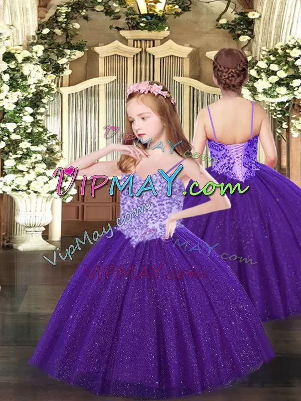 Lovely Purple Sweetheart Neckline Beading Quinceanera Dresses Sleeveless Lace Up